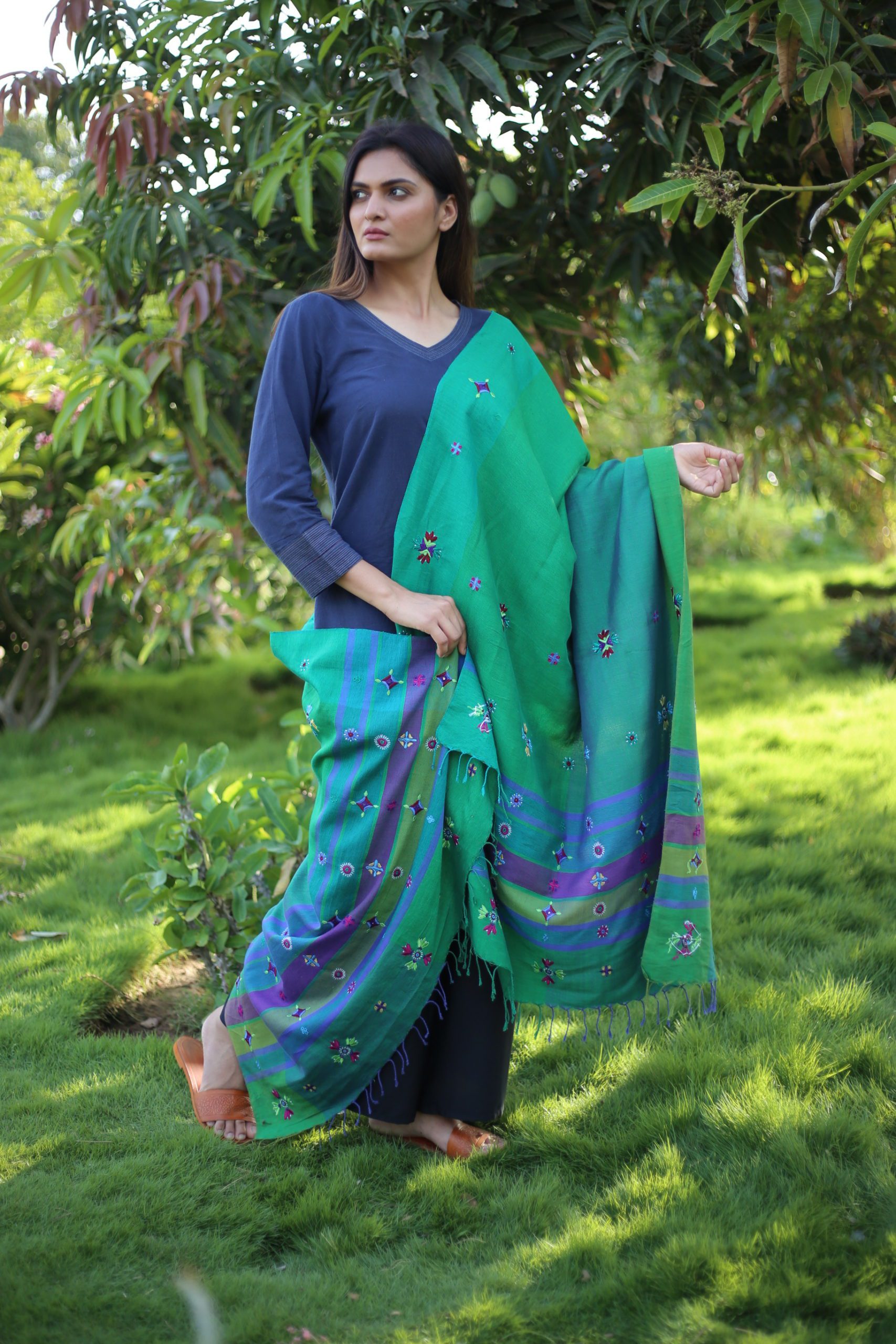 Sky Blue Plain Rayon Cotton Salwar Suits With Organza Silk Dupatta –  SurtiSilk