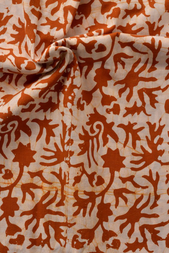 Brown - Pure Mul Cotton Kutch Hand Block Batik Print Fabric 07