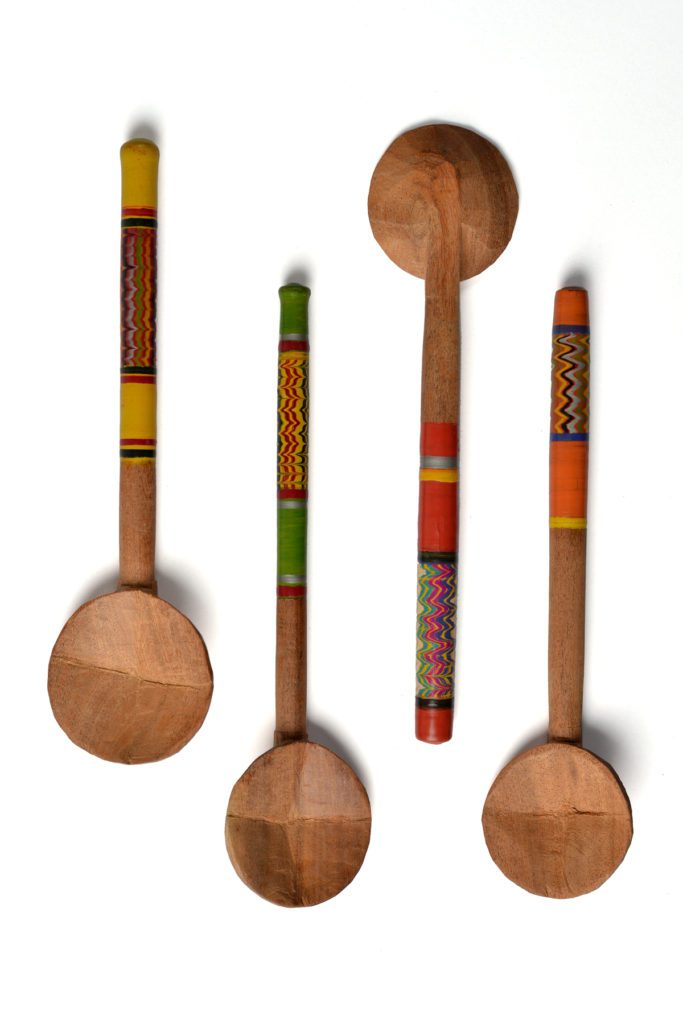 Handmade Lacquered Wooden Ladle Spoon - Medium